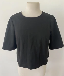 BCBGeneration Women’s Shirt Top Exposed Back Zipper Crop Top Size M Black - Picture 1 of 8