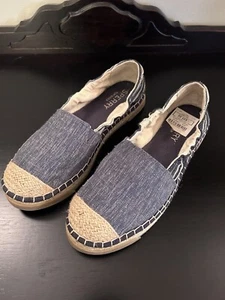 Sperry Laurel Reef Espadrille Flats Blue Fabric Slip On Round Toe Women's Size 9 - Picture 1 of 8