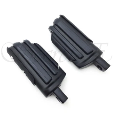 Reposapiés negro estriberas para Harley Davidson Dyna Glide Sportster 883 1200 Foto 1 de 4