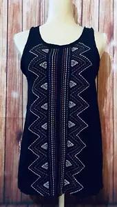 Camiseta sin mangas pequeña para mujer Sundance multicolor cosida frontal cuello en U suave - Imagen 1 de 10