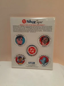 1993 Skybox DC Comics Superman Skycaps 5 Cap Promo Card Sheet - Foto 1 di 1