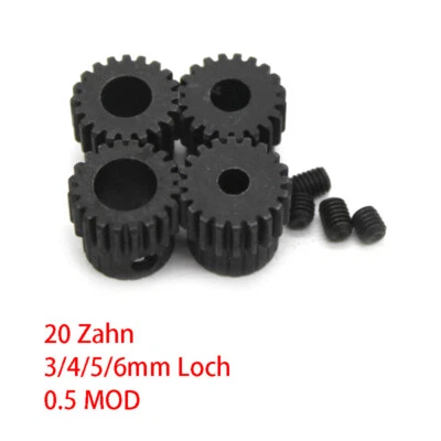 20T Mod 0.5 Stahl Stirnrad Bohrung 3/4/5/6mm Motor Ritzel Zahnräder 20 Zahn - Bild 1 von 4