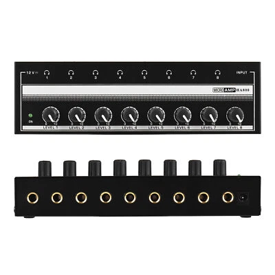 Ultra-compact 8 Channels Headphone Amplifier Audio Stereo Microphone Amp F9I8 - Image 1 of 4