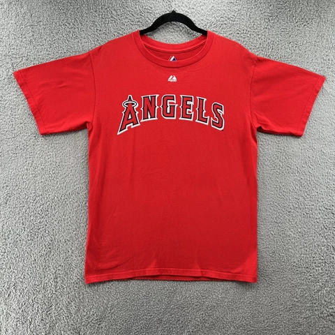 Los Angeles Angels Majestic Shirt Adult Medium Red Baseball MLB Men’s Cover