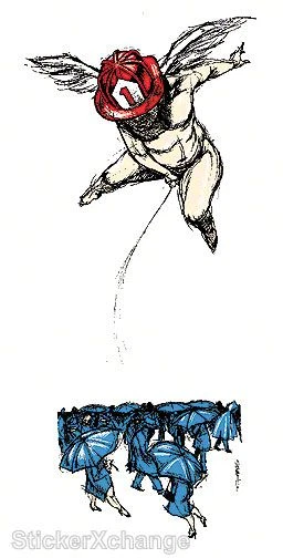 Yellow Rain Sticker Decal Poster Artist Derek Hess DH7 - Image 1 of 1