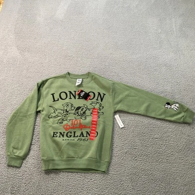 SUDADERA BORDADA NUEVA CON ETIQUETAS DISNEY 101 DALMATIONS LONDRES X-PEQUEÑA ENVÍO GRATUITO Foto 1 de 4