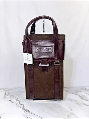 Bolso de Viaje Cutter And Buck Marrón Cuero Genuino Dos Asas "Bolso de Coche" Foto 1 de 4