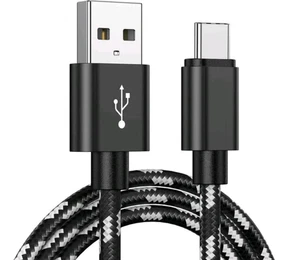 3M Long Type C  Nylon Braided USB Charger Cable Data For iPhone SAMSUNG SONY LG - Picture 1 of 3