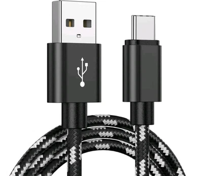 3M Long Type C  Nylon Braided USB Charger Cable Data For iPhone SAMSUNG SONY LG - Image 1 of 3