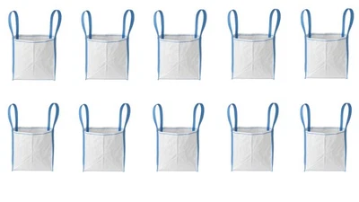 TEUROBRECHER Big Bag 40x40x40cm 10 Stück 1.000kg 4 Schlaufen Transportsack Gartenabfall