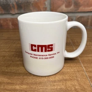 Computer Maintenance Service CMS Red White Advertising Coffee Mug Tennessee - Picture 1 of 6
