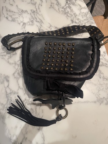 Anna Molinari Elephant Purse Navy and Black Leather