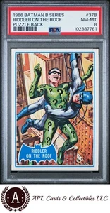 1966 Batman B Series Puzzle Back #37B Riddler On The Roof PSA 8 - Picture 1 of 2