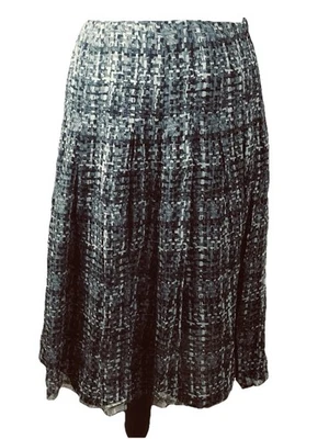 Women’s Gray Silk Tiered Lined Career Travel Evening Casual Size Zip Size 6 - Image 1 of 4