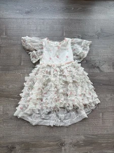 Mini Boden Girls Dip Hem Rose Vintage Flowers Tulle Dress Size 4-5 Years 4 5 - Picture 1 of 4