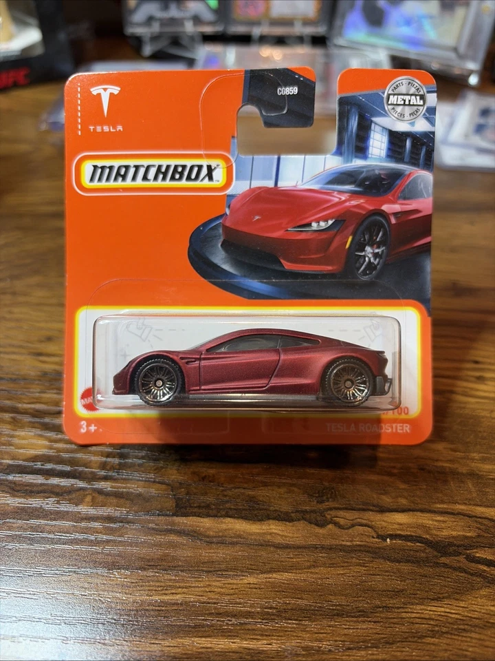 NEW Matchbox Tesla Roadster Red Short Card - Image 1 of 1