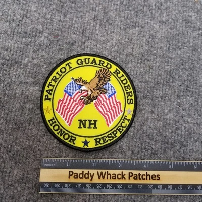Patriot Guard Riders NH Patch Motorcycle Biker American Flags Eagle - Image 1 of 2