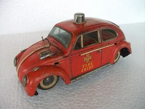 Vintage Friction F.D No. 1500 Fire Chief MT Trademark Litho Car Tin Toy , Japan - Picture 1 of 10