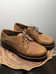 PARAGON ADVENTURE-SCARPE UOMO VINTAGE DISTRESSED in pelle marrone OXFORD taglia 7,5 D - Foto 1 di 9