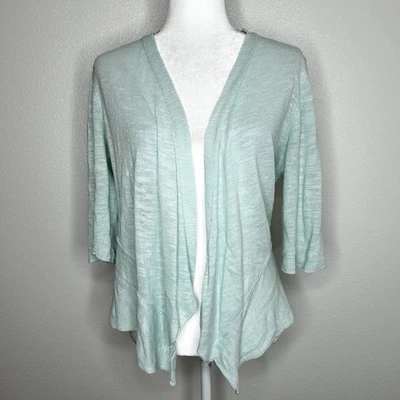 Alfani Womens Mint Green Linen Blend Open Front Cardigan Size M - Image 1 of 4