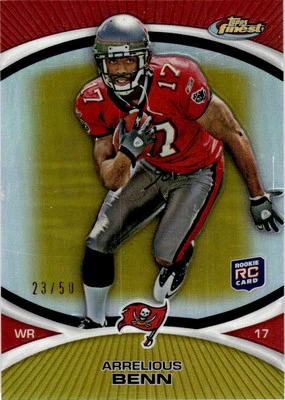 2010 Topps Finest Gold Refractor Arrelious Benn RC 23/50 Tampa Bay Buccaneers - Image 1 of 2