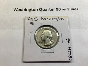 1945 S Washington Silver Quarter from San Francisco Mint 082224 06d - Picture 1 of 4