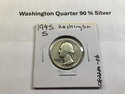 1945 S Washington Silver Quarter from San Francisco Mint 082224 06d - Image 1 of 4