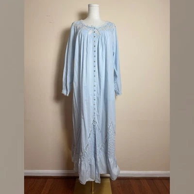 Eileen West MOONLIGHT SONATA Cotton Lawn Long Ballet Nightgown Robe M - Image 1 of 4