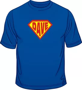 Mens super hero t shirt custom name printed emblem regular fit Cotton top - Picture 1 of 12