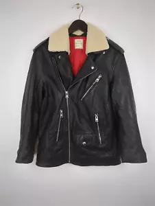 WORN 1x ZADIG & VOLTAIRE Women's Sz M Black Leather Motorcycle Jacket - Picture 1 of 12