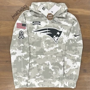 AUTENTICA Felpa con Cappuccio Nike New England Patriots Salute to Service 2024 Uomo Sideline - Foto 1 di 8