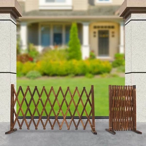 2 Pack Expandable Freestanding Wood Garden Trellis Fence Retractable Fence Gate - Picture 1 of 18