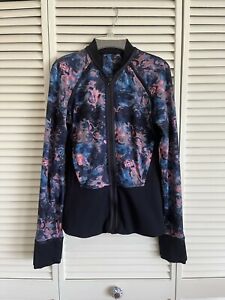 Lululemon If You’re Lucky Jacket purple, navy & pink floral size 6 rare