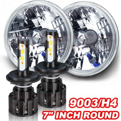 Pair 7" inch Round LED Headlights High/Low Beam for Datsun 240Z 260Z 280Z 280ZX Foto 1 de 4