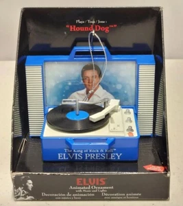 Vintage ELVIS Christmas Lighted Moving Record Player Multi-Song Music Box  - Picture 1 of 11