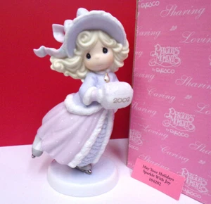Precious Moments MAY YOUR HOLIDAYS SPARKLE WITH JOY Girl Ice Skating Figurine - Picture 1 of 8