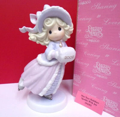 Precious Moments MAY YOUR HOLIDAYS SPARKLE WITH JOY Girl Ice Skating Figurine - Image 1 of 4