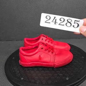 Polo Ralph Lauren Collin Low Shoes Toddler Sz 9 Red Lace Up Sneakers - Picture 1 of 8