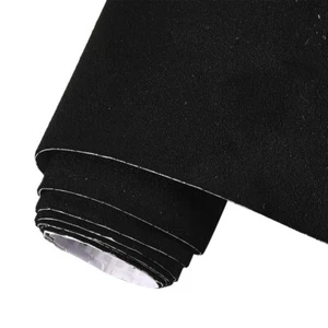 Black Suede Fabric Wrap Velvet Sticker Self Adhesive Film Sticker Decal for DIY - Picture 1 of 9