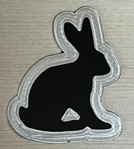 Rabbit Metal Art 4" Aluminum CNC Animal Crafts Black Silver Industrial Rust Free - Picture 1 of 2