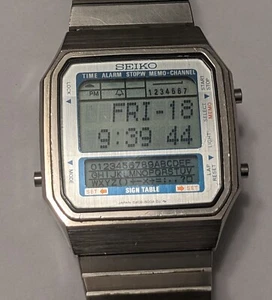 Vintage Seiko D409-5009 Silver Tone Watch Memory/Sign Table Digital Watch, Exce - Picture 1 of 6