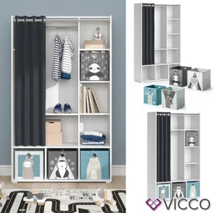 Kinderkleiderschrank Kindergarderobe Luigi Weiß Faltbox 106 x 178 cm Vicco - Bild 1 von 8