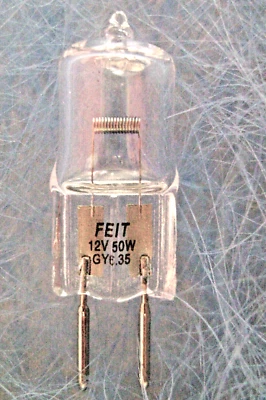 Feit Q50T4 50W 12V T4 JC 2-Pin Clear Light Bulb GY6.35 Base Lamp - Image 1 of 4