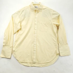 Charles Tyrwhitt Dress Shirt Mens 16.5 Yellow White Striped Cotton French Cuffs - Picture 1 of 10