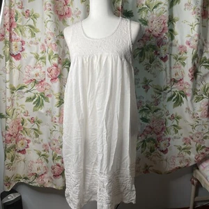 Rachel Ashwell Shabby Chic Nachthemd Cottagecore Kleid weiß Baumwolle Prärie - Bild 1 von 11