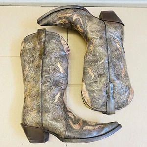 Corral Stiefel Style 4841 spitz zulaufend Western Leder Cowboystiefel Größe 9M schön - Bild 1 von 18
