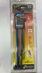 Bondhus 69699 9Pc Metric Colored Ex-Long L-Shaped Ball End Allen Wrench Set. - Bild 1 von 4