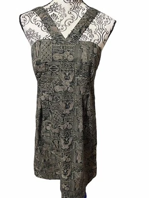 HARLEY DAVIDSON Women’s Small Sundress Mini Dress Graphic Print  Black Gold - Image 1 of 4