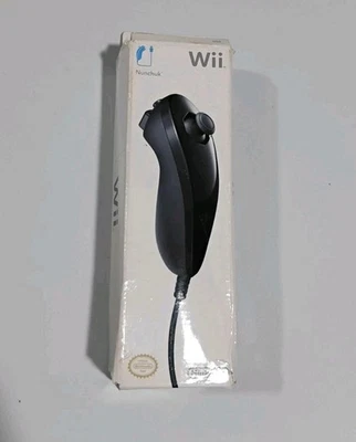 Nintendo Wii Genuine OEM BLACK Nunchuk Controller Open Box - Image 1 of 2