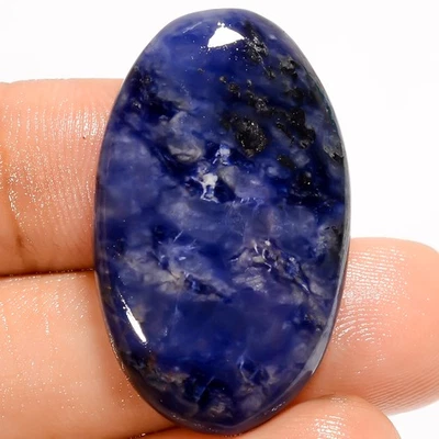 Piedra preciosa cabujón forma ovalada de sodalita 100 % natural 29,5 quilates 32x20x5 mm A-36113 Foto 1 de 2